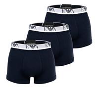 EMPORIO ARMANI Herren Trunks, 3er Pack - BOLD MONOGRAM, Shorts, Stretch Cotton Blau XL