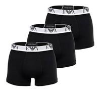 EMPORIO ARMANI Herren Trunks, 3er Pack - BOLD MONOGRAM, Shorts, Stretch Cotton Schwarz 2XL