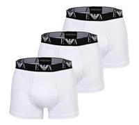 EMPORIO ARMANI Herren Trunks, 3er Pack - BOLD MONOGRAM, Shorts, Stretch Cotton Weiß M