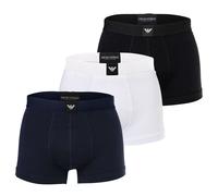EMPORIO ARMANI Herren Trunks, 3er Pack - ESSENTIAL LOGOLABEL, Shorts, Stretch Cotton XL Mehrfarbig