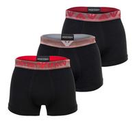 EMPORIO ARMANI Herren Trunks, 3er Pack - SHINY LOGOBAND, Shorts, Stretch Cotton Rot/Grün/Blau / L L Mehrfarbig