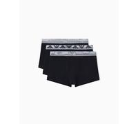 Emporio Armani Slim Fit Trunks mit Logo-Stitching im 3er-Pack in Black, Größe M