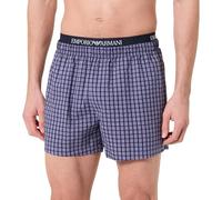 Emporio Armani Herren Yarn Dyed Woven Boxer Boxershorts, blau, M