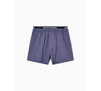 Emporio Armani Herren Yarn Dyed Woven Boxer Boxershorts, blau, XL
