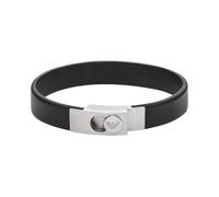 Emporio Armani Herrenarmband Edelstahl Leder schwarz, EGS3087040