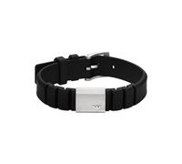 Emporio Armani Herrenarmband Logoplakette Edelstahl Silikon schwarz, EGS3079040