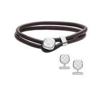 Emporio Armani Herrenset Manschettenknöpfe Armband Leder, EGS3151SET