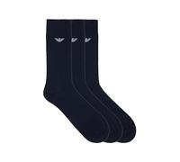 Emporio Armani Herrensocken, lässig, Baumwolle, 3er-Pack, Blau, Einheitsgröße, Blau/Blau/Blau, Einheitsgröße