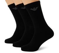 EMPORIO ARMANI Herren Socken, 3er Pack - SPORTY SPONGE, Short Socks, One Size Schwarz 39-46