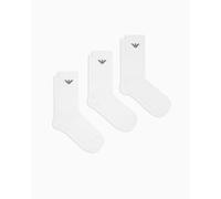 Emporio Armani Herrensocken, lässig, Baumwolle, 3er-Pack, Weiß, Einheitsgröße, Weiß/Weiß/Weiß, Einheitsgröße