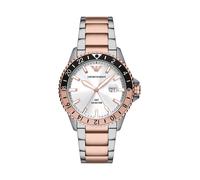 Quarzuhr EMPORIO ARMANI Armbanduhren silberfarben (silberfarben, roségoldfarben) Herren Hochzeitsmode Armbanduhr, Herrenuhr, Datum, bis 10 bar wasserdicht, Edelstahlarmband (56672351-0) silberfarben, roségoldfarben