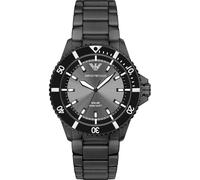 Emporio Armani Herrenuhr Edelstahl grau, schwarz Herren