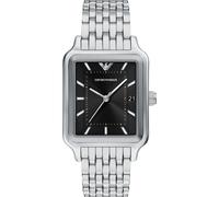 Emporio Armani Herrenuhr Edelstahl schwarz, silber Herren