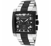 Emporio Armani Herrenuhr Quartz Silber Schwarz Einheitsgröße