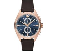 Emporio Armani Herrenuhr quarz/chrono Uhrwerk 43mm Gehäusegröße mit einem pro-planet Lederarmband AR11554