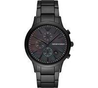 Emporio Armani Herrenuhr, QuarzChronographenwerk, 43mm Schwarzes Edelstahlgehäuse mit Edelstahlarmband, AR11275