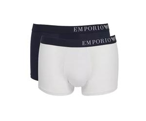 "Emporio Armani Iconic Eco Viscose Trunk, 2er Set, Marine/ Weiß" M