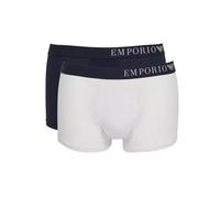Emporio Armani Herren Soft Touch Bamboo Viscose 2-Pack Trunk Badehosen, Bianco/Marine, S