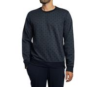 Emporio Armani Interlock Herren-Sweatshirt, Jacquard, enganliegend, Blau, Größe L, blau, L