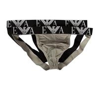 Emporio Armani Jockstrap Jockstrap Pack 2 Stück Herren Slips elastische Sichtunterwäsche Artikel 111932 4R715 Jockstrap 2, 24943 Pietra/Nero, M