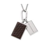Emporio Armani Kette Edelstahl, Leder One Size Herren