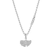 Kette mit Anhänger EMPORIO ARMANI, silber (metallfarben, kristallweiß), Halsketten, Damen, Metall, L: 45, mit Zirkonia (synth.) (78069722-0) metallfarben, kristallweiß
