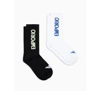 Emporio Armani Kurze Herrensocken, Schwarz/Weiß, Einheitsgröße, Schwarz/Weiß, Einheitsgröße, 2 Stück, schwarz/weiß, One Size