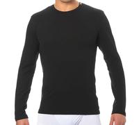 Emporio Armani Langarm-T-Shirt aus Baumwollmischgewebe, Schwarz