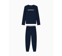 Emporio Armani Langer Schlafanzug für Damen, Baumwolle, Blau, Größe XS, blau, XS