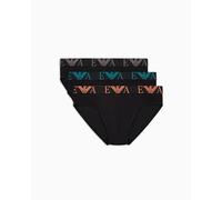 EMPORIO ARMANI Herren 3-Pack Brief Slip, Schwarz/Schwarz/Schwarz, S