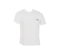Emporio Armani Herren T-Shirt 2er-Pack BOLD MONOGRAM Rundhals Fitted Fit Stretch Cotton Weiß S