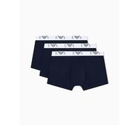 Emporio Armani Boxershorts Bold Monogram 3er-Pack Baumwolle Blau XL