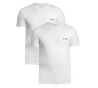 EMPORIO ARMANI Herren T-Shirt, 2er Pack - BOLD MONOGRAM, Rundhals, Fitted Fit, Stretch Cotton Weiß 2XL