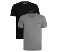 Emporio Armani Man's Core Logoband 2-Pack V Neck T-Shirt Black L Regular Fit, Schwarz, L