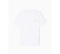 Emporio Armani Man's Essential Cotton Crewneck T-Shirt, Weiß, L, tailliert, weiß, L