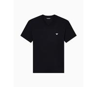 Emporio Armani Man's Essential Cotton V Neck T-Shirt, Schwarz, XL, tailliert, Schwarz, XL