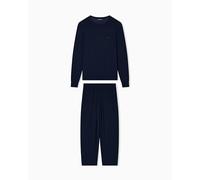 Emporio Armani Man's Tech Schlafanzug aus Wolle, lang, Blau, Größe S, Armani Blue, S