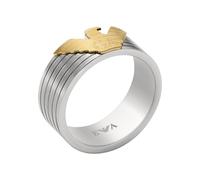 Fingerring EMPORIO ARMANI "EAGLE LOGO, EGS3076040" Fingerringe Gr. 19, Edelstahl, silberfarben (edelstahlfarben) Damen Fingerringe (70182237-19)