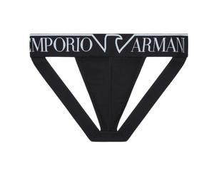 "Emporio Armani Megalogo Stretch Cotton Jockstrap, Schwarz" S