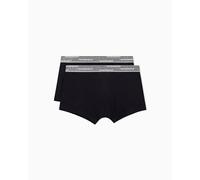 Emporio Armani Men's Allover Logo Elastic 2-Pack Trunk, Black, M, Schwarz, M