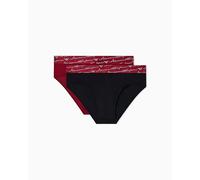 Emporio Armani Men's Allover Shiny Logoband 2-Pack Brief, Black, M, Schwarz, M