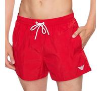 Emporio Armani Men's Embroidery Logo Boxer Short Swim Trunks, Ruby Red, 50