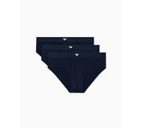 Emporio Armani Men's Essential Logolabel 3-Pack Brief, Blue, L, blau, L