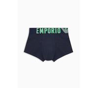 Emporio Armani Herren Stretch Cotton Megalogo Trunks, Marine, S