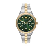 Chronograph EMPORIO ARMANI, edelstahlfarben, gelbgoldfarben, Armbanduhren, Herren, Quarzuhr, Armbanduhr, Herrenuhr, Edelstahlarmband, analog, Tag (26330744-0) edelstahlfarben, gelbgoldfarben