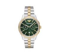 Chronograph EMPORIO ARMANI, edelstahlfarben, gelbgoldfarben, Armbanduhren, Herren, Quarzuhr, Armbanduhr, Herrenuhr, Edelstahlarmband, analog, Tag (26330744-0) edelstahlfarben, gelbgoldfarben