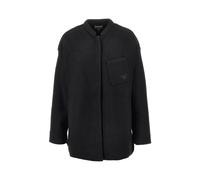 Emporio Armani - Oversized-Hemdjacke aus gewalkter Wolle - - Jackets - Herren - Schwarzk - 2XS