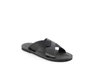 EMPORIO ARMANI Pantoletten Herren Glattleder schwarz, 46 (12)
