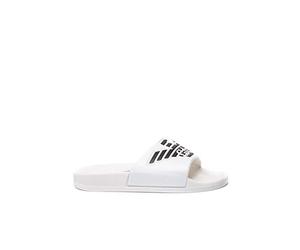 Emporio Armani Pu and PVC Sliders 42 EU Optical White Navy