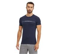 Emporio Armani Rubber Pixel Logo Crew Neck T-Shirt, Marineblau, Large